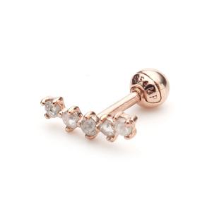 [도로시]14k 웨이브 그레이 러프다이아 피어싱(1개)(H)