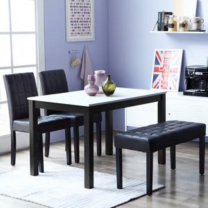 베스트리빙 캘빈 에코 고광택 하이그로시 4인 식탁 테이블 세트/벤치형