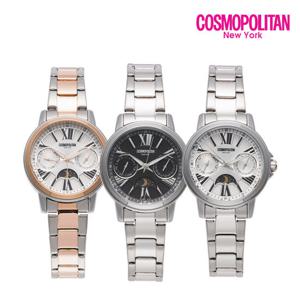 [코스모폴리탄] 문페이즈 여성 메탈 시계 CPM1707L