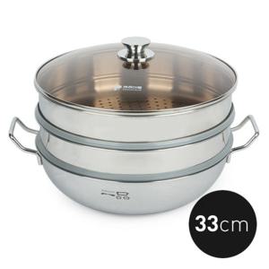 키친아트 일품 통3중 3단 찜냄비 33cm