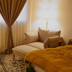 다인 100%원목 패브릭쇼파 1인용+스툴 (1인용소파)