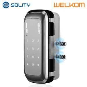 솔리티 웰콤 유리문용 디지털도어락 WGT130 단문형 번호키전용