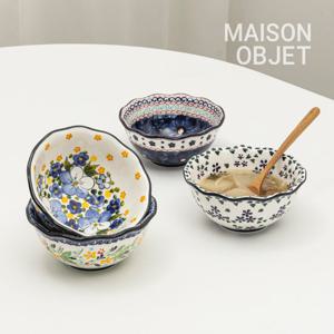 [프라카] 폴란드풍 도자기 프릴대접 2P