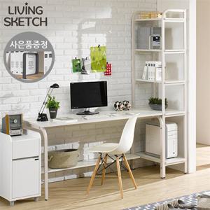 [리빙스케치] 국내제작 듀크 1800 WW h형 철제 책상[착불]북앤드 증정 컴퓨터 학생용 책상 다용도테이블
