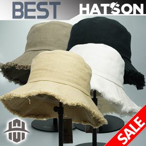 [햇츠온]HatsON 여성 벙거지 코튼 버킷햇 챙 햇 모자 H1-1305 AA
