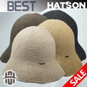 [햇츠온]HatsON 여성 폴리 밀짚 보닛 벙거지 햇 모자 H1-2305 AA