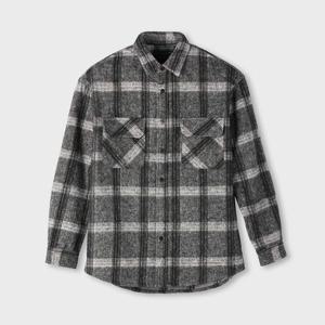 [택가190000원] 빠니깔레 울 혼방 체크 셔츠 M-NCSH67