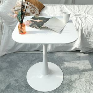 더조아 유니테이블 사각600 화이트 라운드 테이블 인스타감성