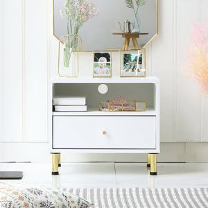 리빙인도무스 골드 매력 협탁 1단 화이트