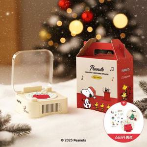 룸디 스누피 LP 턴테이블 캠핑 소품 무선 라디오 블루투스 스피커 (스티커꾸미기)