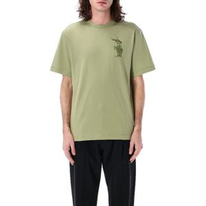 버버리 올리브 그린 그래픽 릴렉스 티셔츠 8102450 C1744