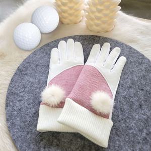 기가골프 여성 방한 밍크방울 양손 골프장갑 GA-4733L