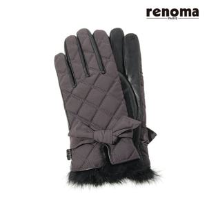 [레노마(장갑)]스마트터치 패딩리본 여성 콤비 가죽장갑 RH-21702