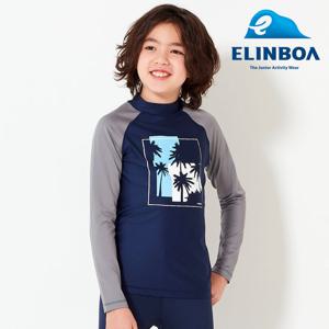 [엘인보아] 주니어 래쉬가드 티셔츠_야자수네이비