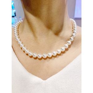 미니골드 14K 8MM 스와진주 비드목걸이 NAMM4003