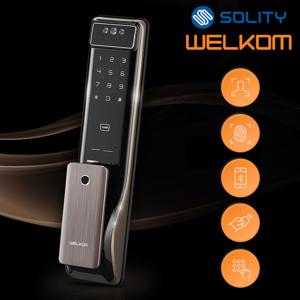 무료설치 웰콤 얼굴인식 디지털도어락 WSP-2900A 안면인식+카드키2개+번호키 블루투스(옵션) 푸시풀 도어록 내부이중잠금 푸시바잠금 허수기능 강력한내구성 현관문 도어락