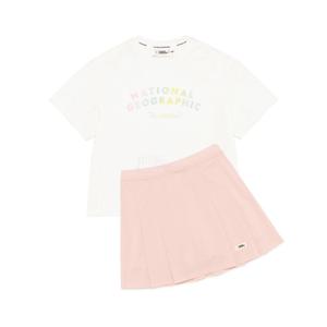 내셔널지오그래픽 키즈 K232GPB910 여아 반팔/스커트 SET IVORY