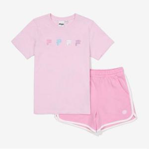 [51%OFF][휠라키즈] Girls 스마일 그래픽&반바지 셋업 (FK2FSF2201F_EPK)