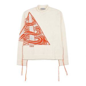 [디올옴므] 로고 그래픽 자카드 모크넥 니트 393M668CT613 083