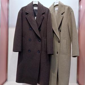 Destijl HC06 겨울 편한 h라인 울 혼방 모직 카라 뒤트임 더블 롱 코트 D2343ct02