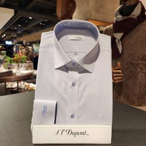 듀퐁셔츠 SE4SM21LS321SBU 컴퍼터블 착용감이 편안한 스트레치 스트라이프 블루 슬림 핏 셔츠