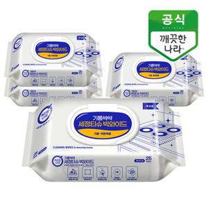 깨끗한나라 기름싹싹 세정티슈 빅와이드 캡형 25매 4팩