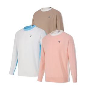 김영주 남성 면혼방 파스텔 라운드 긴팔티 KS21SM-08