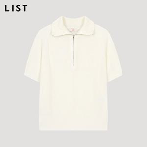 [리스트] 래글런 반집업 반팔 니트_TSKPOO62710_IV