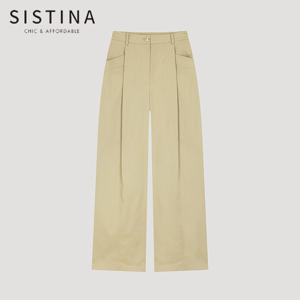 [SISTINA] 인기 원턱 절개 와이드 팬츠_AWWSLO21100_BE