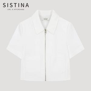 [SISTINA] 인기 트위드 집업 셔츠 자켓_AWWJKO21060_OW