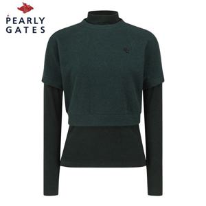 [파리게이츠] 파리게이츠 여성 기모 크롭 레이어드 티셔츠 521D4TR503_GN