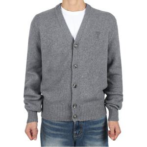 아미 남성 하트로고 캐시미어 가디건 그레이 HKC157 005 052