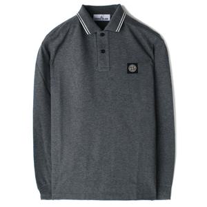 24FW 스톤 슬림 PK 긴팔 카라티 차콜 81152SL18 V0M67