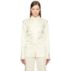 25 FW 토템 여성 오프 화이트 슬라우치 웨이스트 셔츠 251771F109005