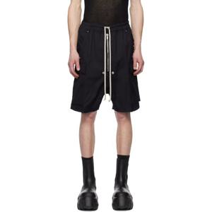 25 FW 릭오웬스 남성 블랙 할리우드 카고벨라 쇼츠 251232M193038