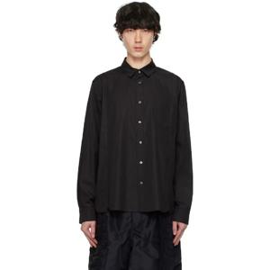 25 FW 사카이 남성 블랙 코튼 포플린 셔츠 251445M192018