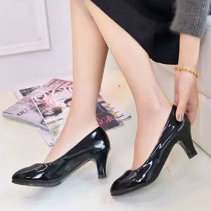 여자 힐 굽5센티 에나멜 정장 회사 심플한 구두