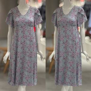 [비너스]민트 바이올렛 플라워 스판 오르화 브라내장 홈드레스 (OGN9357)