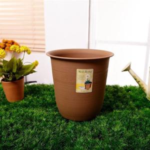 웰빙 원형화분 4호 브라운 분갈이화분