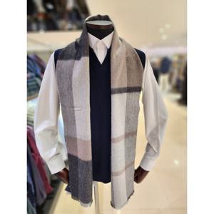 [레노마] 밴브루 울캐시미어 혼방 체크 롱머플러 BOFTM1401BG