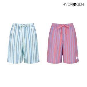 [하이드로겐] 유니 스트라이프 패턴 그래픽 숏팬츠 H31D2PS210