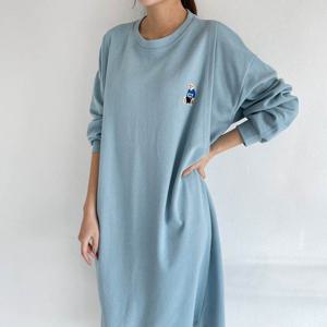 [보리맘]곰자수 귀여운 수유복 긴팔 수유 원피스 임부복 코튼 ID469