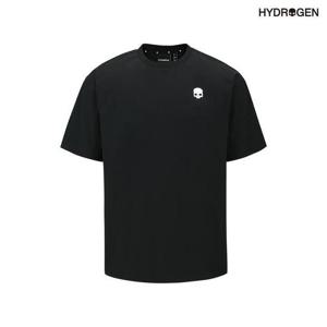 [하이드로겐] 남성 로고 우븐 반팔 라운드 H11D2TR504_BK
