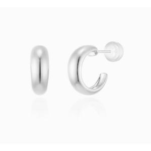 [로이드] 주문제작 로이드 화이트 타임리스 볼륨 후프 핀 귀걸이 LLEB23311S