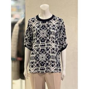 벨리시앙 세이브존01 기하학 패턴 플리츠 블라우스(2color) BL5237