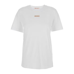 마르니 화이트 크루넥 로고 티셔츠 THJE0293X1 UTCZ5700W01
