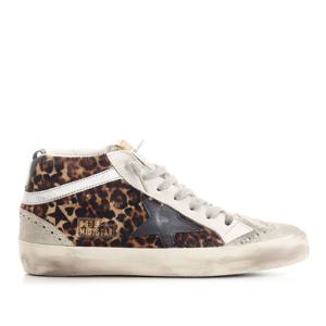 골든구스 레오파드 프린트 미드 스타 스니커즈 GWF00122 F00376