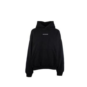 발렌시아가 미디엄 핏 후드 티셔츠 767877TRVJ3 1569 FADED BLAC