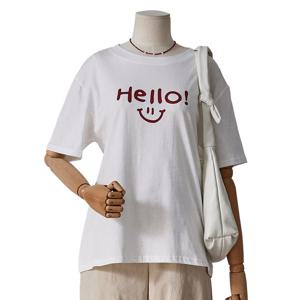 [포커스]헬로 스마일 티셔츠(FM5F7TS0136)