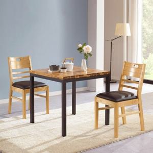 CZ2136 원목 2인 스틸 식탁 의자 세트 1color